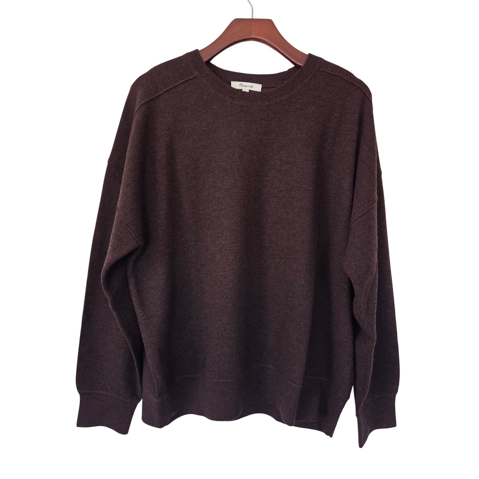 Madewell Merino Wool Pullover Sweater Women Xl Brown Nwt $159 Ns664